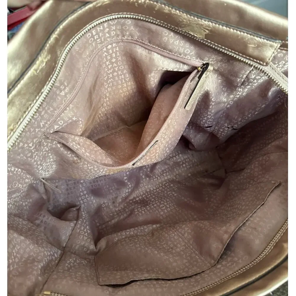 Kate Spade Metallic Rose Gold Tote‎ Bag Purse - Picture 3 of 7